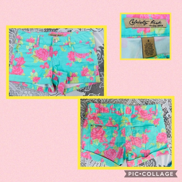 Celebrity Pink Pants - •Celebrity Pink Floral Shorts•